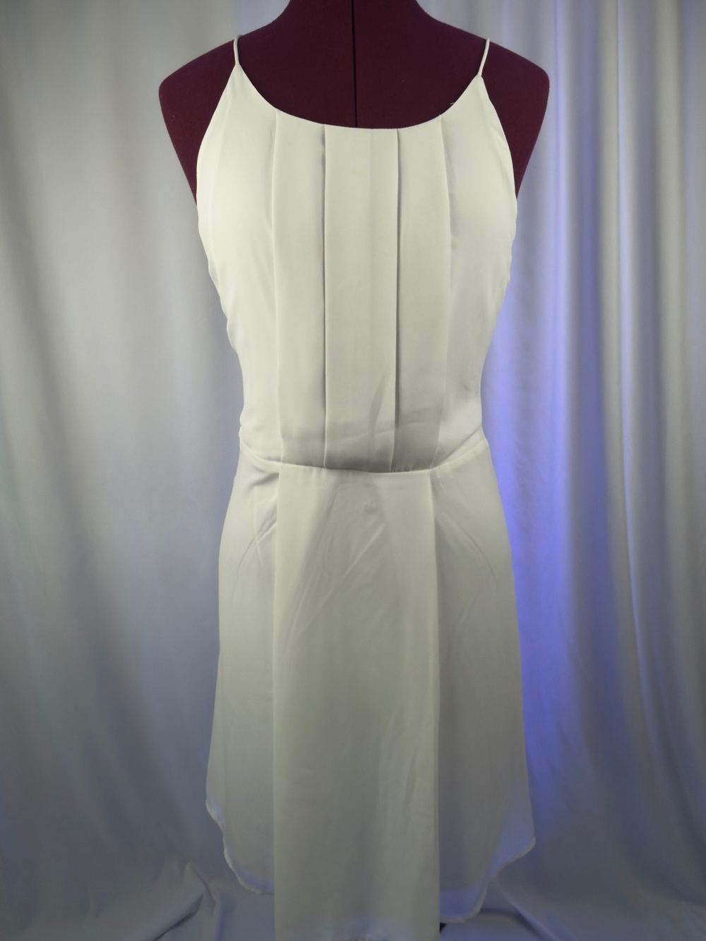 Only White Spaghetti-Strap Pleated Mini Dress